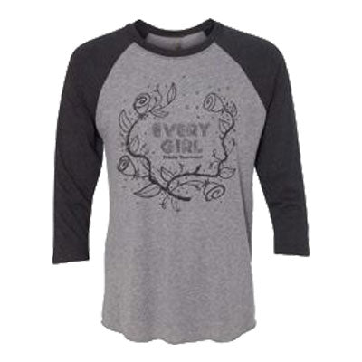 Black & Heather Grey "Every Girl" Graphic Raglan