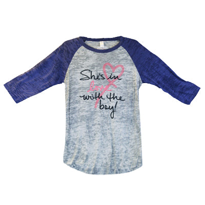 TY Blue Raglan "She's in Love with the Boy"